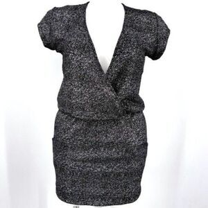 Veronica M black dress with metallic flecks and pockets Large BoxB